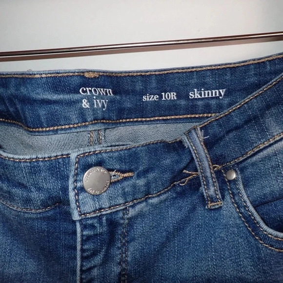 Crown & Ivy Raw Hem Skinny Jeans size 10R - Picture 6 of 6
